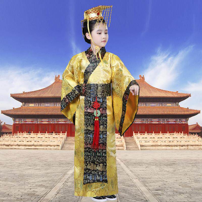 儿童皇帝服装龙袍男太子服古装唐朝汉朝皇上天子汉服照相馆演出服