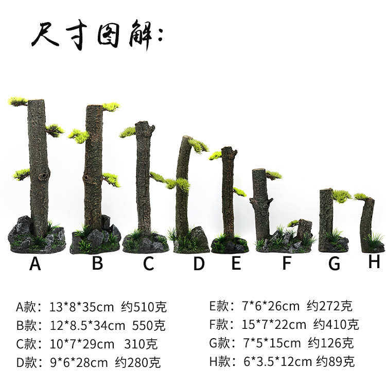 根水草香槟直盆景雨林杜鹃沉造景木树干森林条缸鱼缸树桩仿真