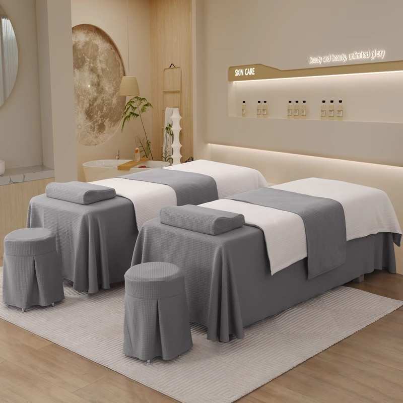 四采棉专用按摩套美容耳床罩洗头理疗件套床罩针织床单高档美容院