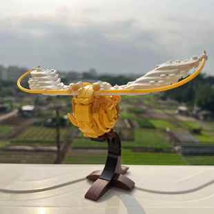 哈利波特系列魁地奇球金色飞贼模型MOC拼装积木益智国产玩具摆件