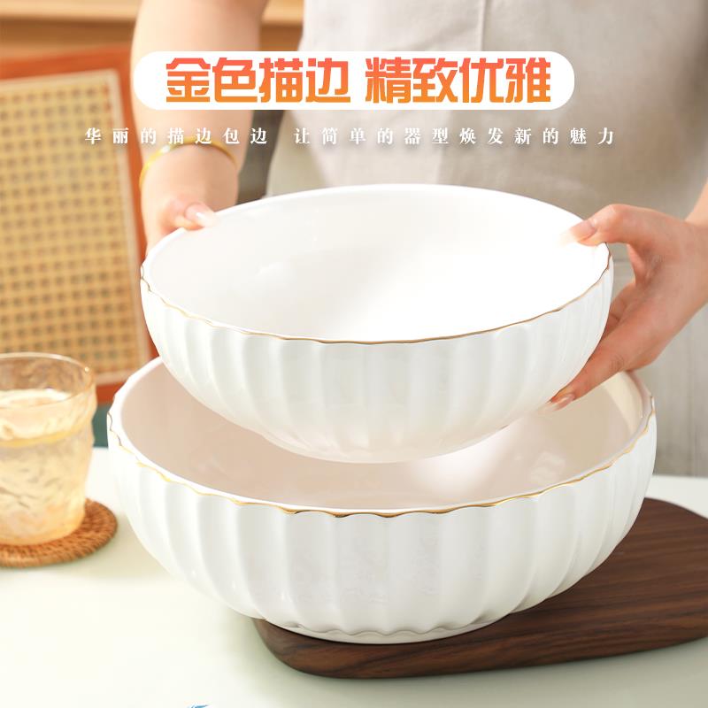金丝边汤碗家用大号酸菜鱼大盆碗陶瓷水煮鱼汤盆餐具毛血旺碗