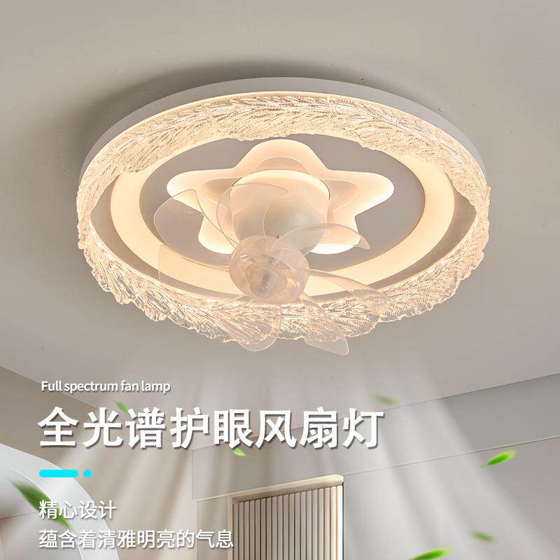 2026年新款风扇灯奶油风卧室吸顶风扇轻奢风主卧书房灯中山灯具