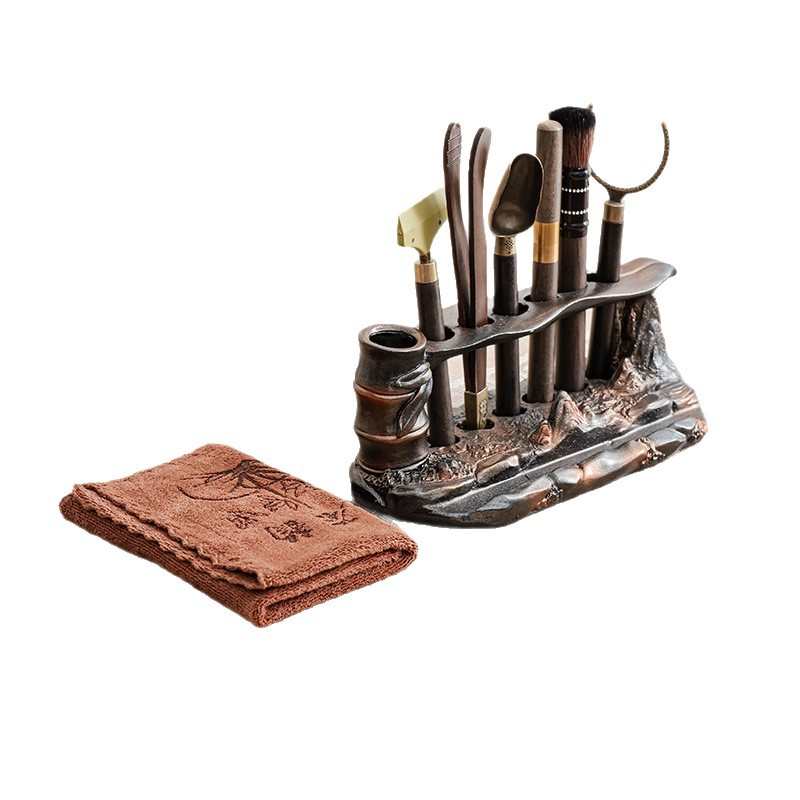 大莅泡茶夹子茶台茶道六君子套装大全用品茶茶杯专用工具茶桌茶具