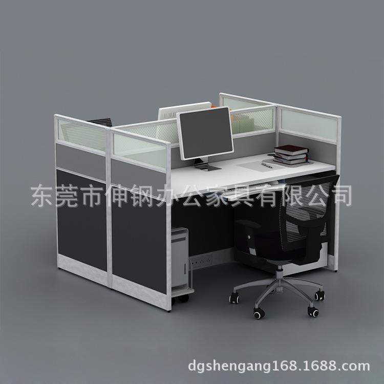 时尚职员单人办公桌直边隔断屏风花形位电脑桌东莞办公家具