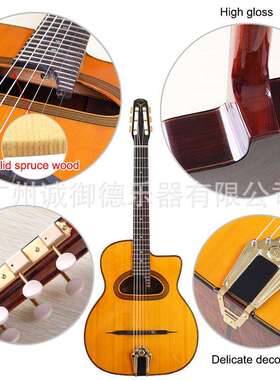 橙色大嘴云杉单板玫瑰木41寸6弦吉普赛亮光吉他专业演出民谣吉他