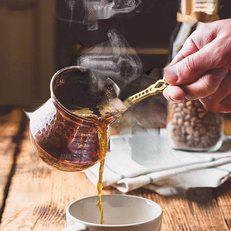 土耳其煮咖啡壶奶茶薄款铜具雕花铜煮罐茶挂耳手冲壶意式咖啡壶