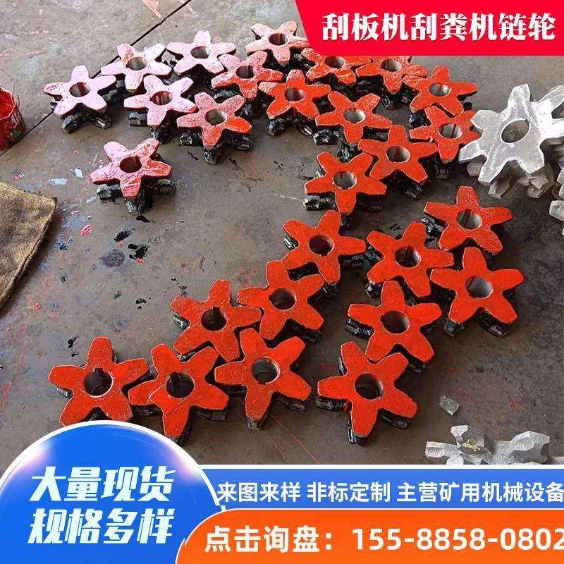 刮粪机链轮定制 矿用提升机刮板机链轮厂家 双排埋式刮板机链轮图片