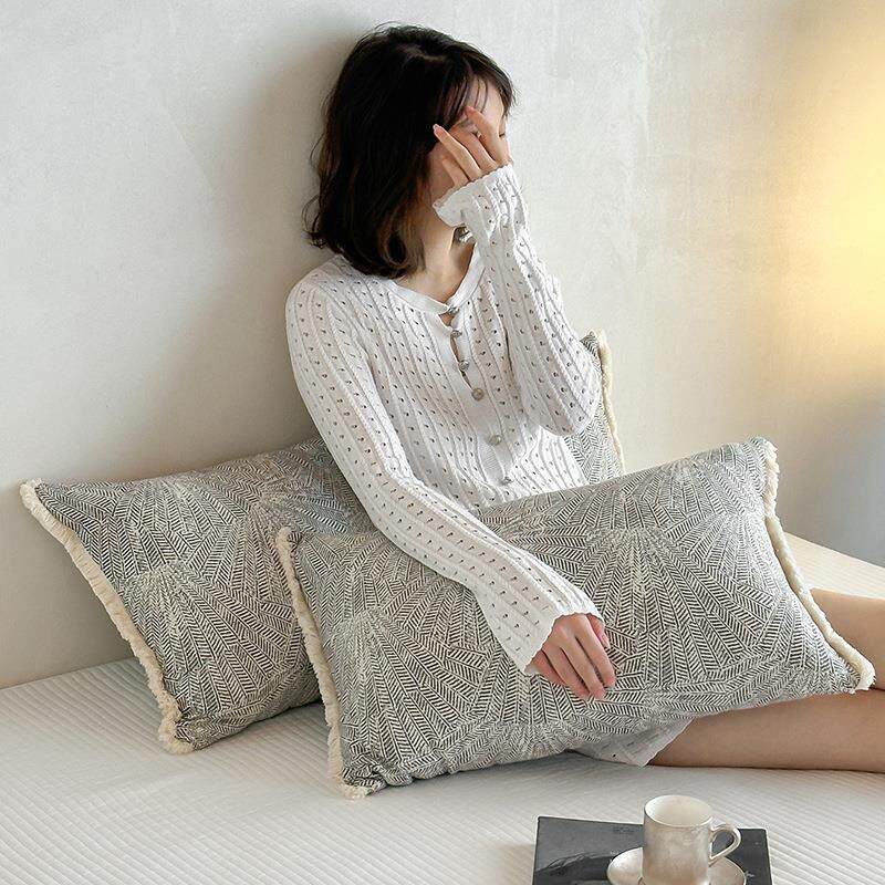 田园风卧室床头靠垫软包长抱枕夹腿睡觉榻榻米护腰靠背枕沙发靠枕