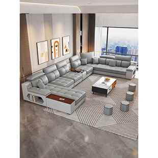 布艺沙发现代简约客厅大小户型2024年新款广东佛山家具科技布沙发