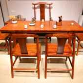 红木干台剌猬紫檀几茶台新泡中NAG式 茶桌椅公子组合茶禅意画案办