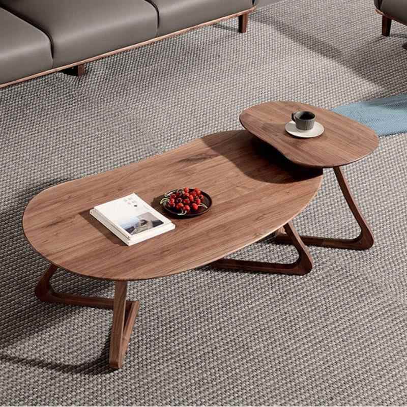 北欧实木黑胡桃茶桌家具现代简约客厅日式原木小茶几组合台几