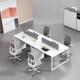 6人位员工电脑屏风工位财务桌 职员办公桌椅组合 简约现代白色2