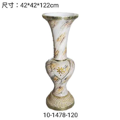 北欧贴珠玻璃钢落地大花瓶家居干花插花花器客厅酒店装饰品摆件