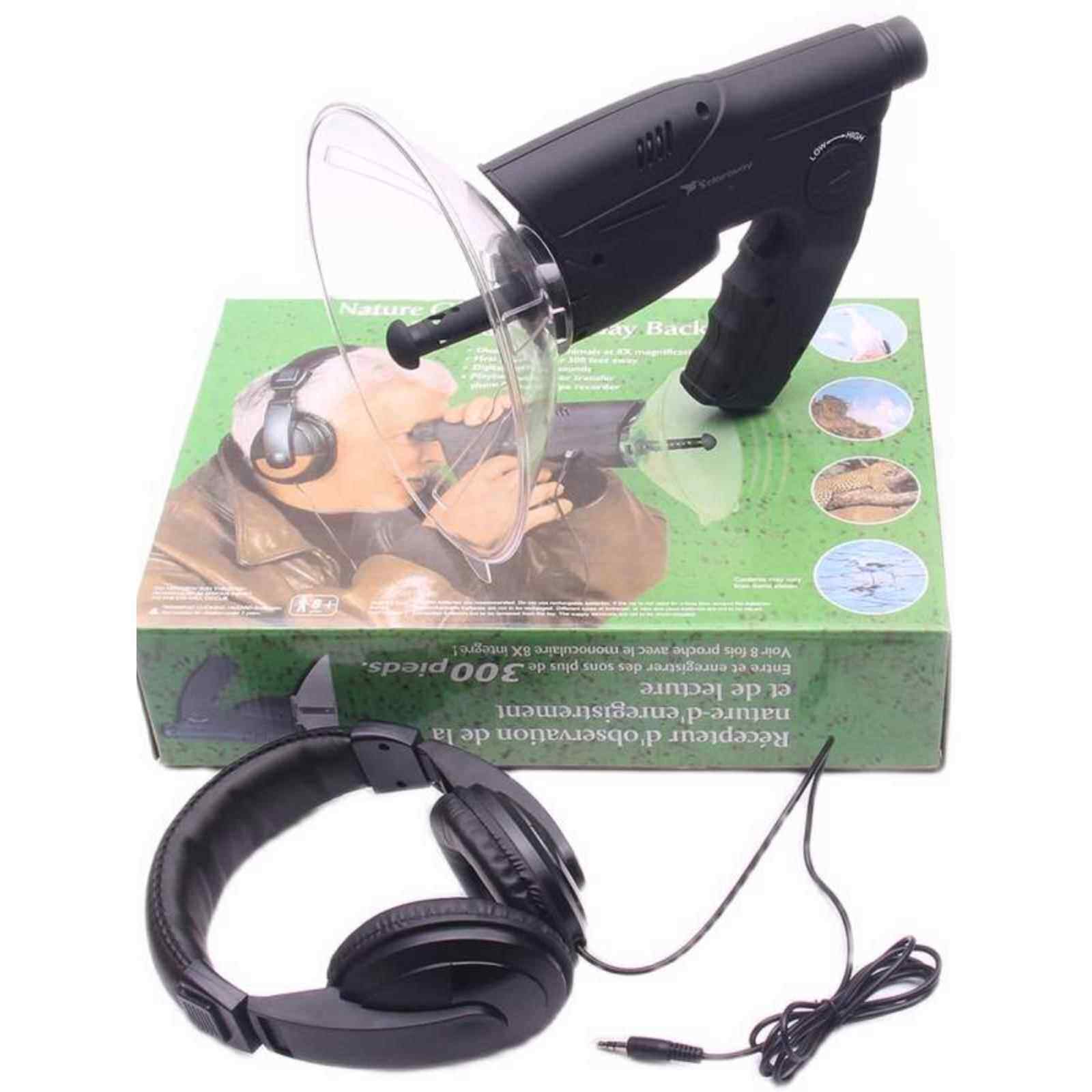 拾音器户外野生动物声音收集器鸟类聆听装置单筒望远镜8倍观鸟仪