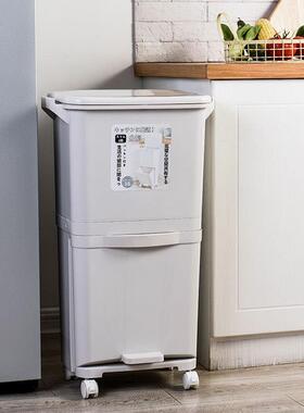 厨容房专用层圾桶垃大量大号45360分类垃圾桶家用双干湿分离垃圾