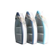 地中海摆台套蓝白船柜挂饰酒吧餐厅家具船型摆设背景墙彩绘挂饰