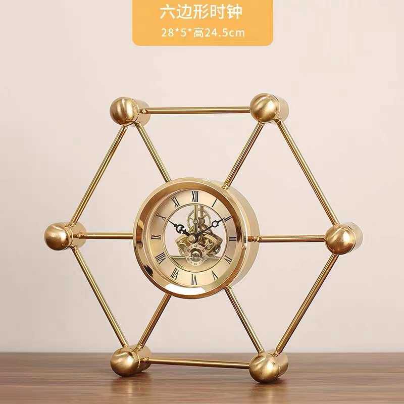 美式静音书房摆钟钟表时钟复古欧式台钟摆件座钟时钟客厅桌面台式