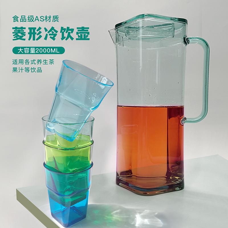 冷萃壶塑料家用冷水壶大容量冷泡咖啡壶泡茶壶果汁酸梅汤瓶配杯子