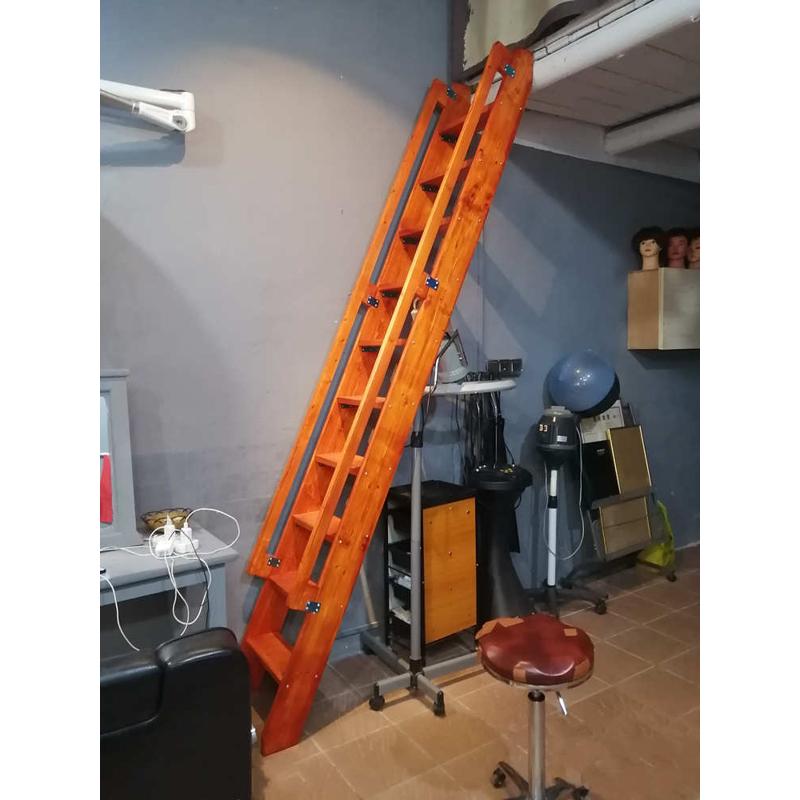 木梯子复式阁楼楼梯室内直梯带扶手实木单梯木质复古一字爬梯