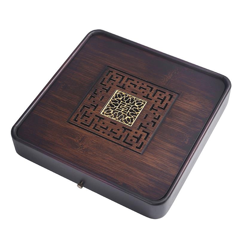 四方形茶盘家式用排型水两用简易托盘竹实木茶具干泡小储水小TX-W