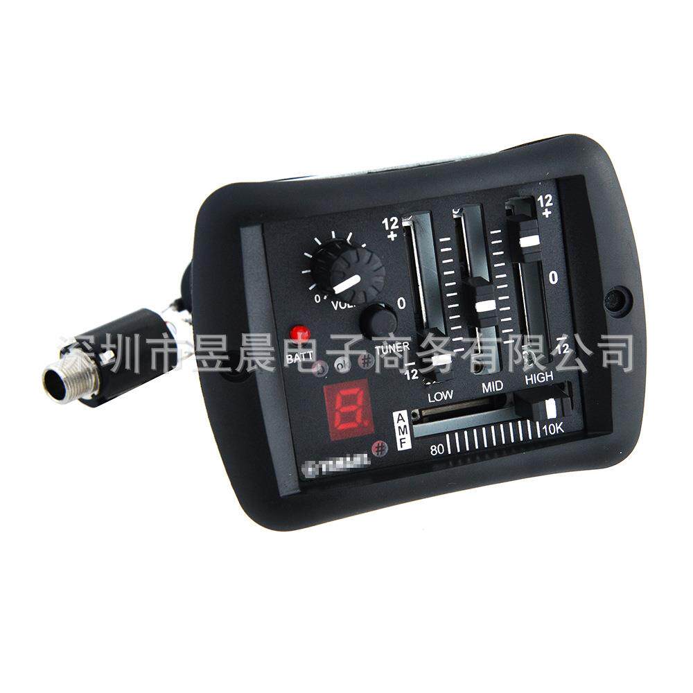 4段民谣吉他拾音器带调音功能 木吉他拾音器EQ均衡器