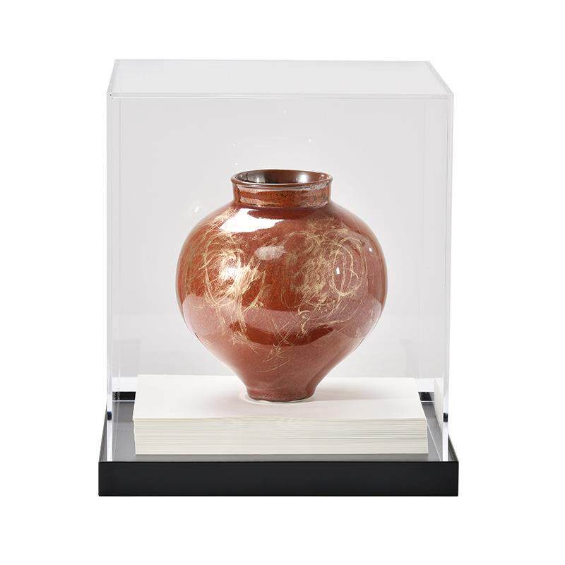 现代新中式陶瓷亚克力罩创意摆件玄关客厅售楼处卧室家居软装饰品