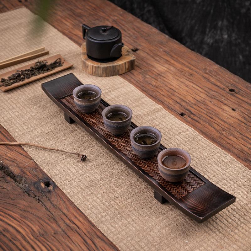 竹制长茶垫干泡台茶杯架子茶托 托盘杯托 托功夫茶具配件茶盘重竹