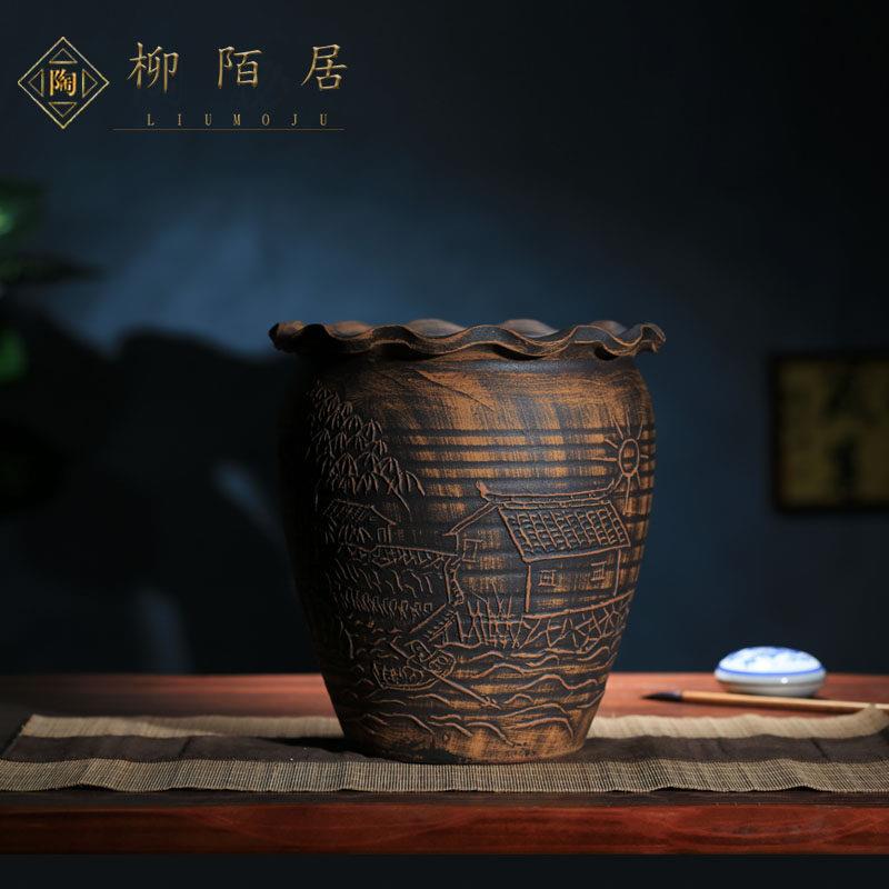 个性创意花盆法师老桩多肉花盆大口径透气陶土土陶瓷彷古紫砂花盆