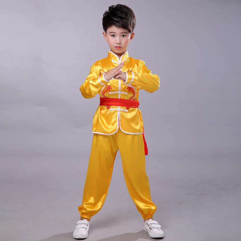 高档幼儿童武术演女出服表演服男童短袖练功服太极服儿长武术舞蹈