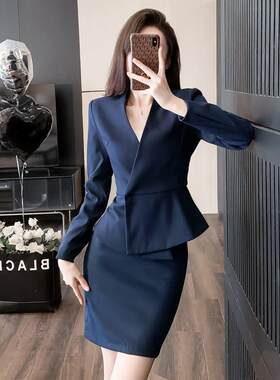 空姐制服职业套装高端酒店前台接待工装气质西装套装裙医美工作服