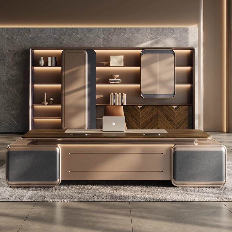 老板办公桌老板桌椅组合简约现代轻奢办公室高级总裁董事长E0班台