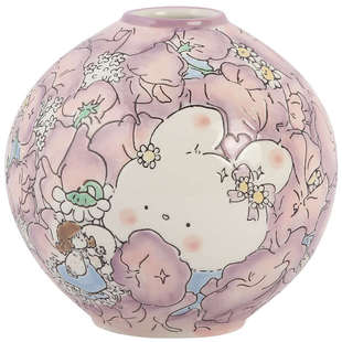 羡鸟文社手绘花瓶陶瓷创意设计感餐桌装饰卧室客厅插花摆件