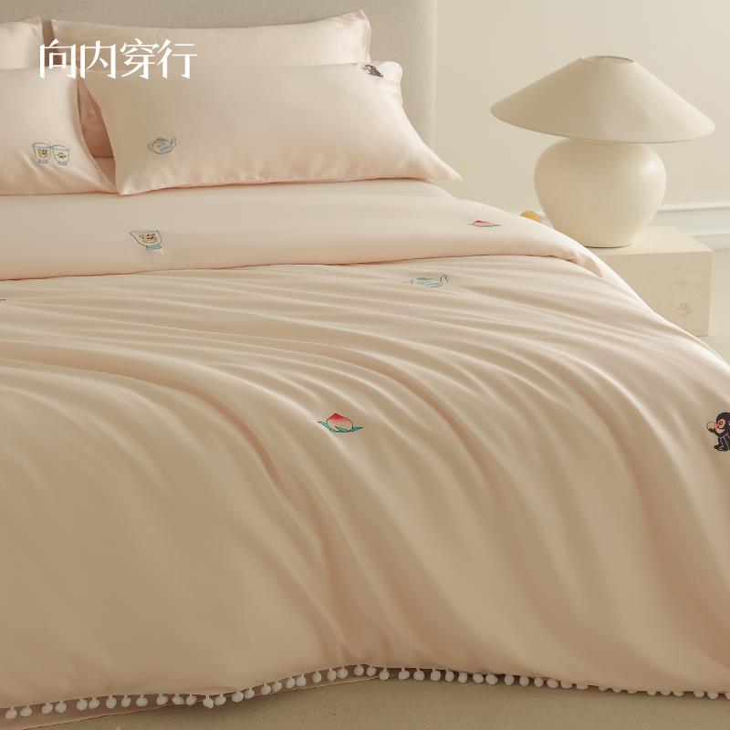 9公WO笠R向内穿行A类6TBN0S兰精天丝刺绣床主风床上四件套单被套