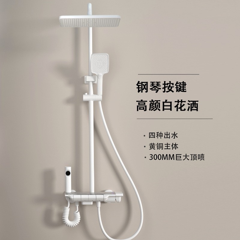 网红款全铜淋浴花洒套装现代家用冷热花洒四档增压浴室喷头沐浴