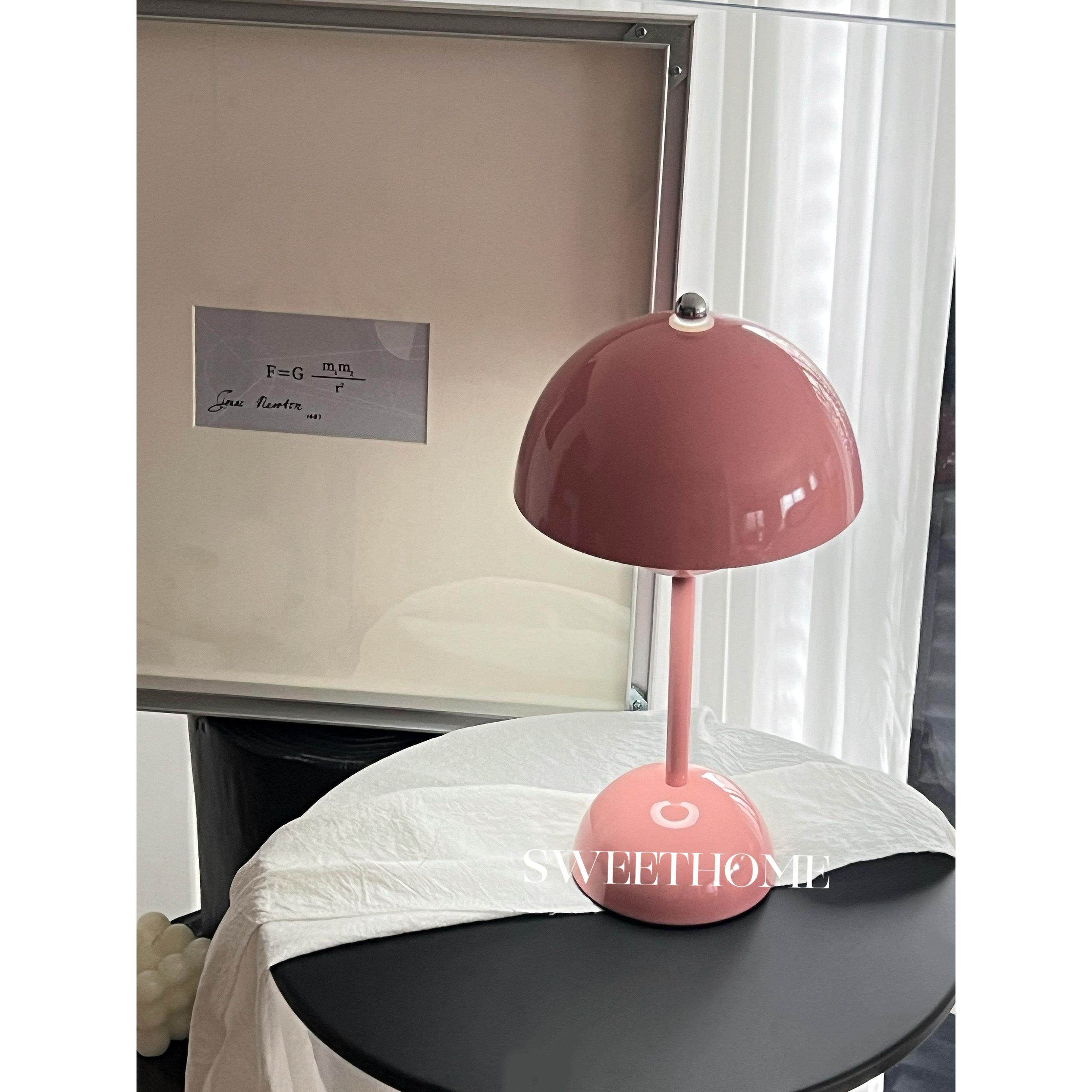 SweetHome *花苞卧室床头丹麦装饰送礼蘑菇铃铛覆古充电小夜台灯
