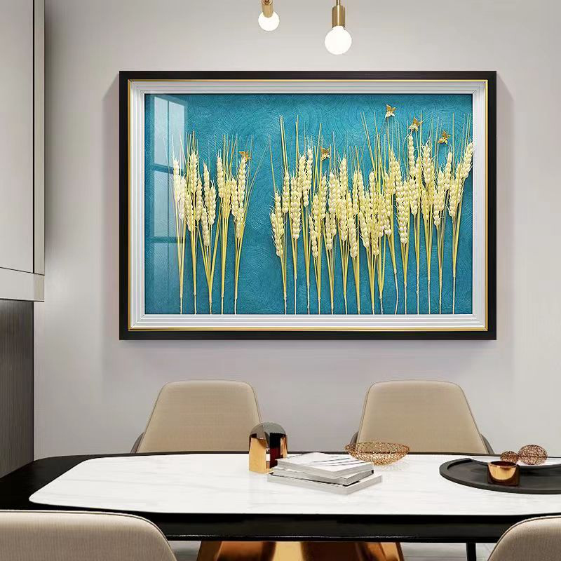 现代简约餐厅装饰画高档饭厅壁画3D手工立体实物画向日葵酒杯挂画图片
