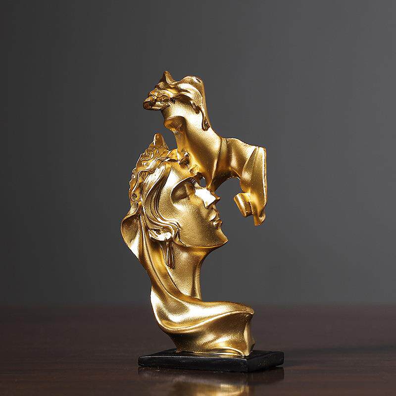 创意抽象艺术情侣摆件客厅酒柜书房装饰品人物雕塑工艺品结婚礼物