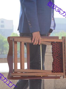 Y山3东实木靠背马扎椅子地摊檀闲户外老人红札XOG凳折叠便休携木