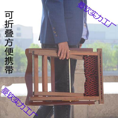 Y山3东实木靠背马扎椅子地摊檀闲户外老人红札XOG凳折叠便休携木