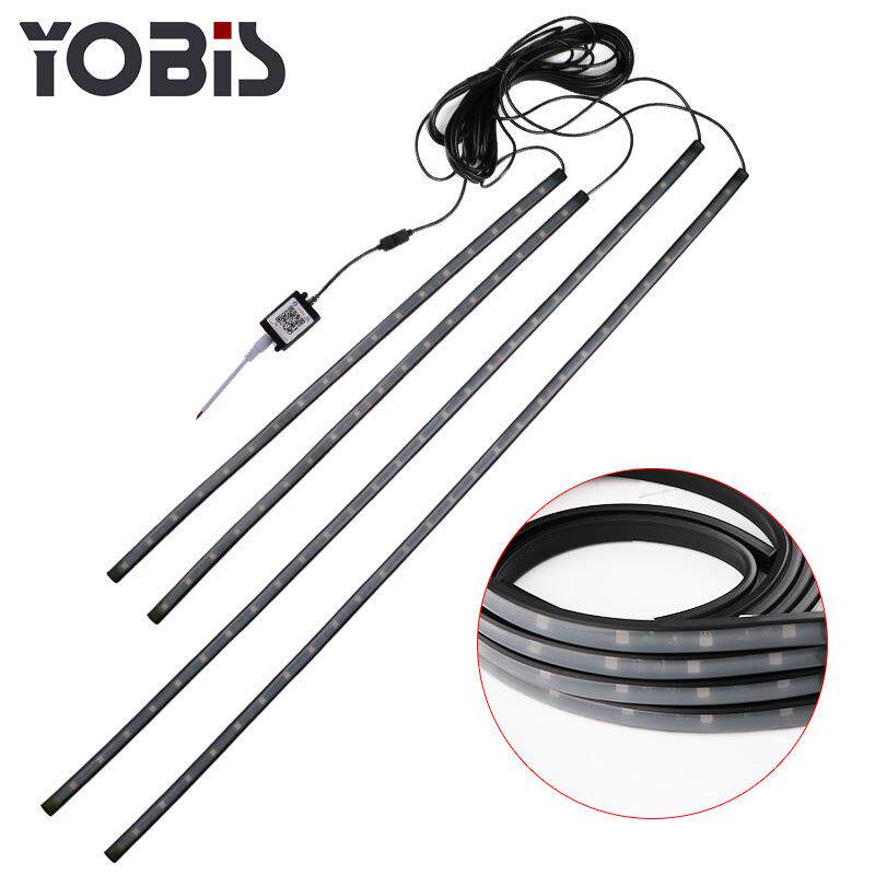 优彼斯汽车LED灯RGB七彩手机APP控制音乐声控灯汽车底盘灯90*120