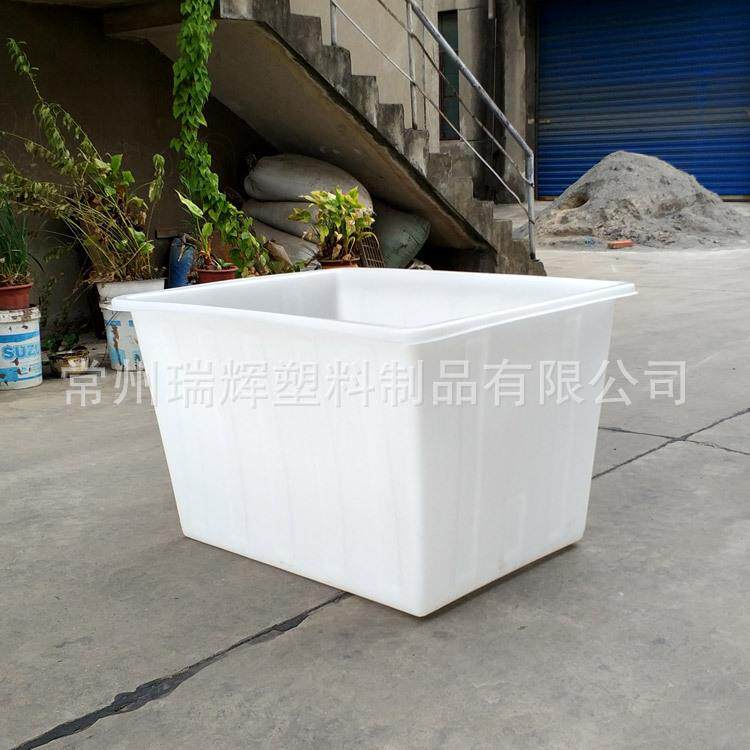 400L推布车方桶印染厂布草车内胆450升塑料水箱可移动带轮子