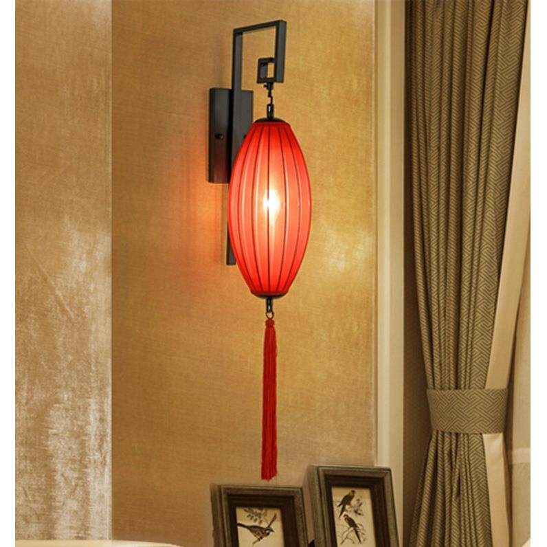 新中式壁灯客厅卧室床头壁灯彷古走廊过道红色灯笼壁灯庭院工程灯