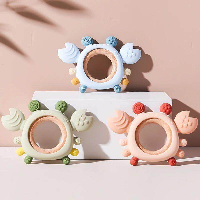 Silicone Baby Teether Baby Toys 0 to 6 Months BPA Free chewi - 实物图