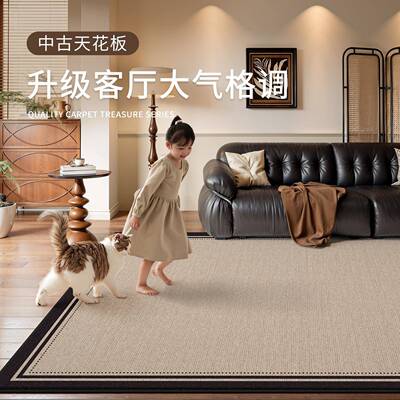 地毯客厅防高水防用污sjr5925复古发级感家沙茶几地垫耐脏卧室床