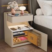 2025新款 智能床头柜保险柜隐形一体现代轻奢极简风卧室家用床边柜