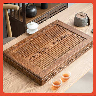 茶台大号茶海简约红木功夫茶具 β鸡翅木茶盘实木家用储水抽屉式