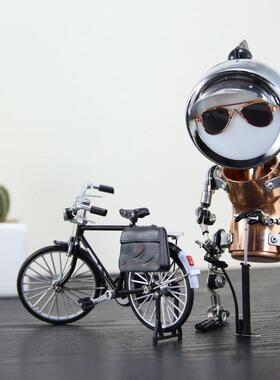 创意电脑桌面气氛灯二八大杠朋克机器人个性手工制作轻奢生日礼物