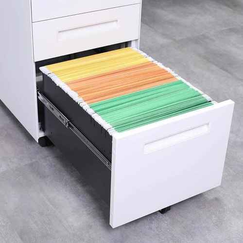 桌下抽屉可移动收纳柜家用活动矮柜办公室档案储物铁皮文件柜带锁