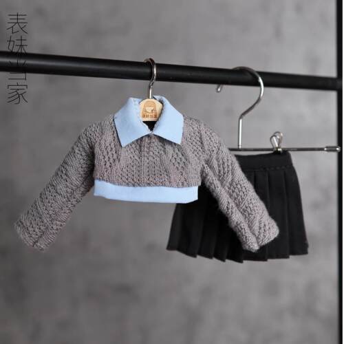 【普六分bjd假两件针织套装】30厘米6分bjd 外出日常通勤气质娃衣