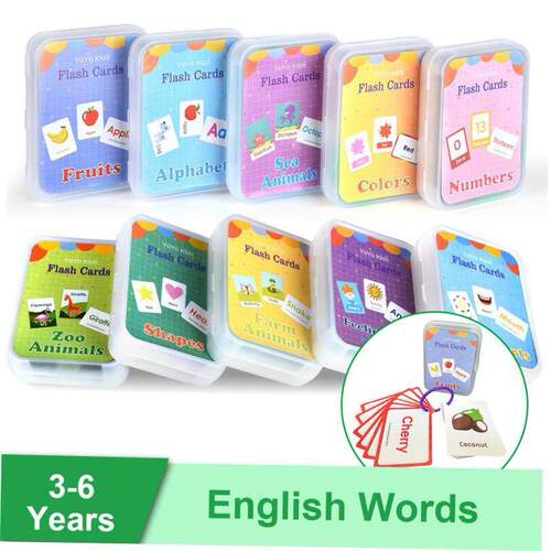 English Words Learning Flashcards for Kids 3-6 Years Reading